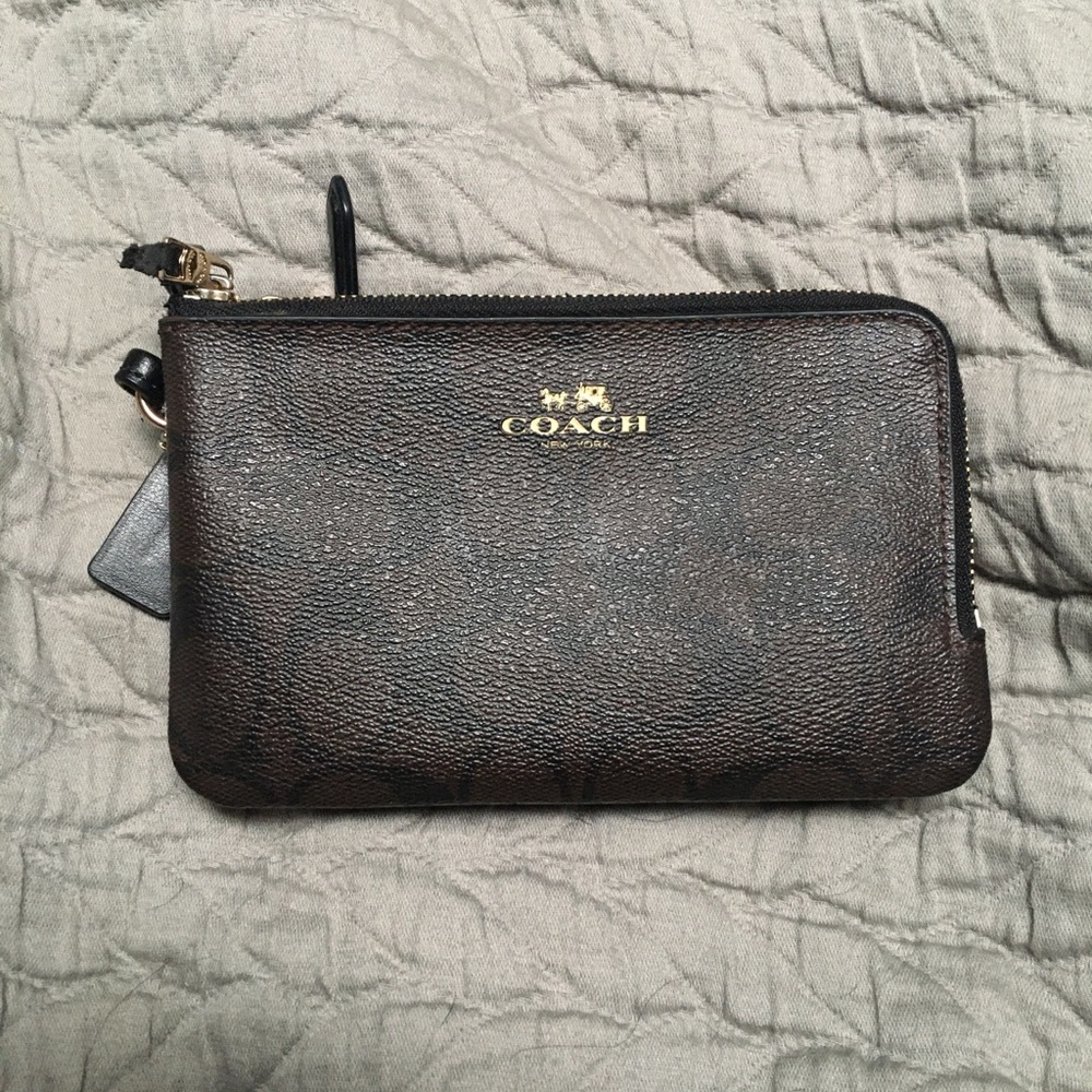 Coach double zip wristlet